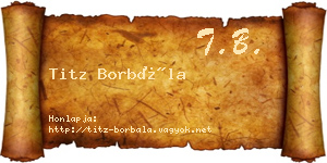Titz Borbála névjegykártya